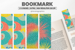 Colorful Glitter Bookmarks PNG, Bookmark Sublimation Product Image 1