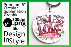 Whimsical Circle PNG Keychain Artwork , Valentines Product Image 1
