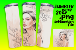 VIBRANT 20oz Tumbler Wrap for Sublimation , Beauty Woman Product Image 1