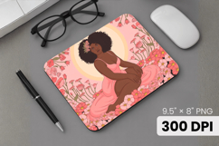 Afro Girl / Woman braided hair Mouse Pad, Black Queen PNG Product Image 1