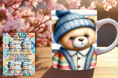Cute 15oz Mug Wrap Png Artwork , Teddy Bear Product Image 1