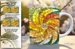 Abstract Floral Mosaic Mug Wrap Art 11oz 15oz Product Image 1