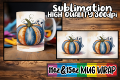 Splendid days sublimation mug wrap, Pumpkin Watercolor Product Image 1