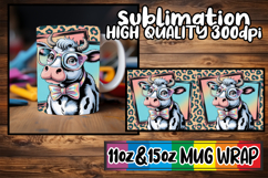 Sunshine bliss sublimation mug wrap, Cute Cow Product Image 1