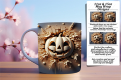 Sophisticated 15oz Mug Wrap Png Design , 3D Pumpkin Product Image 1