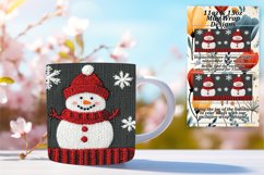Floral 15oz Mug Wrap Png Design , Snowman Product Image 1
