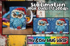 Owl Christmas Mug Wrap 11oz 15oz Sublimation Embroidery Product Image 1