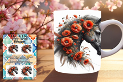 Whimsical 15oz Mug Wrap Png Artwork , Horse Product Image 1