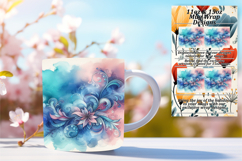 Vibrant 15oz Mug Wrap Png Template , Watercolor Patter Product Image 1