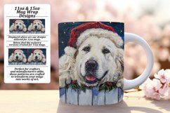 Winter Holiday Peeking Dog Sublimation Mug Wrap Design 11oz Product Image 1