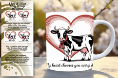 Playful Png For 15oz Mug Wrap , Cute Cow Product Image 1