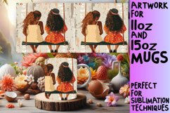 Chic Whimsical Springtime Friends Mug Wrap: 11oz 15oz Product Image 1