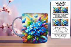 Sleek 11oz Mug Wrap Png Design , Flowers Product Image 1