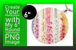 Striped Blossom Elegance: Sublimation Circle &amp; Keychain Product Image 1