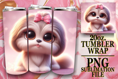 Sweet Sublimation 20oz tumbler wrap, 3D Dog Product Image 1