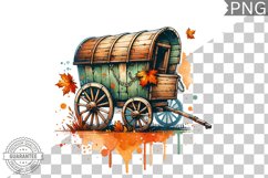 Fall Wagon Garden Sublimation - Fall Clipart PNG Design Product Image 1