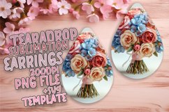 Vibrant Springtime Blossom Print Teardrop Earrings: Sublimat Product Image 1