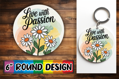 Joyful Sublimation Circle Designs PNG, Flowers Quote Product Image 1