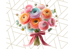 Pastel Flower Bouquet PNG Clipart, Elegant Floral Art Product Image 5
