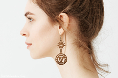 Chakra earrings svg bundle, leather earring template Product Image 4