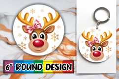 Enchanted Keychain Round Sublimation, Cute Christmas Product Image 1