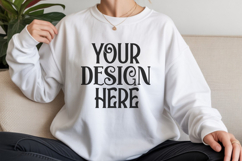 White Gildan 18000 Sweatshirt Model Mockups Product Image 1