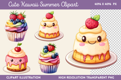 Cute Kawaii Summer Clipart PNG Product Image 1