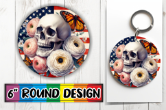 Unique Round Ornaments Design, Skull USA Product Image 1