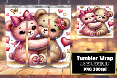 Eye-Catching 20oz Tumbler Wrap , Valentine Bear Product Image 1