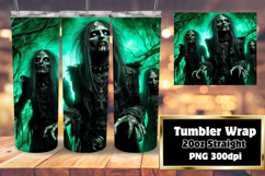 VIBRANT 20oz Tumbler Artwork for Sublimation , Horror Hallow Product Image 1