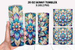 Flower Skinny Tumbler 20oz Wrap Design, Flowers Tumble PNG Product Image 1