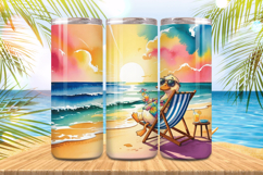 Funny goose enjoy dink &amp; beach Tumbler Wrap PNG Sublimation Product Image 1