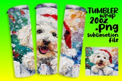 Christmas Peeking Dog Design Winter Tumbler Wrap Product Image 1