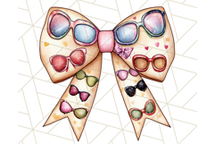 Watercolor Summer Bow Clipart PNG, Coquette Bright Bow Png Product Image 5
