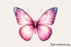 Gilter Pink Butterfly Clipart PNG Product Image 1
