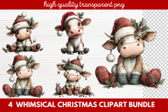 Whimsical Christmas Clipart | Cute Festive Holiday PNG Product Image 1