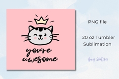 Cute Baby Cat Face Tumbler Wrap Kawaii 20 oz Sublimation Product Image 2