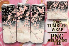 Leopard Print Tumbler Wrap - Glittery Blossom 20oz Product Image 1