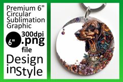 Contemporary Round Dog Sublimation Keychain Product Image 1