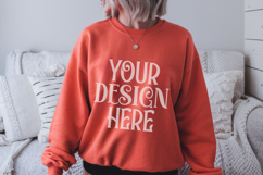 Red Gildan 18000 Crewneck Sweatshirt Mockups,G18000 Product Image 1