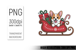 Cute Christmas Dog, Animal Sublimation Clipart PNG Product Image 1