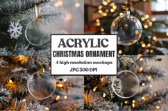 Acrylic Christmas Ornament Mockups | Clear Round Holiday Product Image 1