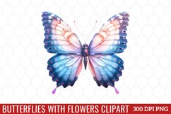Butterflies With Flowers Clipart Product Image 1