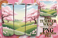 Bright Sublimation 20oz tumbler wrap, Spring Product Image 1