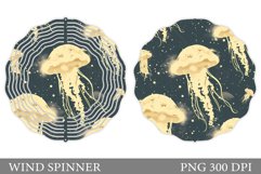 Jellyfish Wind Spinner Sublimation. Sea Wind Spinner Design Product Image 1