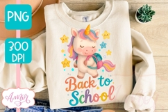 Back to school shirt PNG, Cute unicorn sublimation design Product Image 4