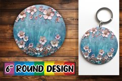 Glittering Petal Leopard Sublimation : Keychain, Coaster Product Image 1