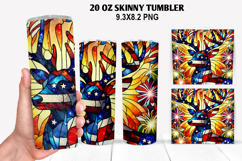 Deer Skinny Tumbler 20oz Wrap Design,4th of july Tumble PNG Product Image 1