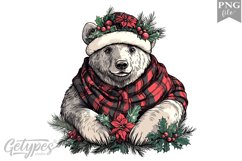 Christmas Bear Clipart Design - High Quality 300 Dpi Product Image 1