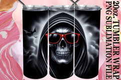 Cheerful thoughts 20oz tumbler wrap, Skull Product Image 1